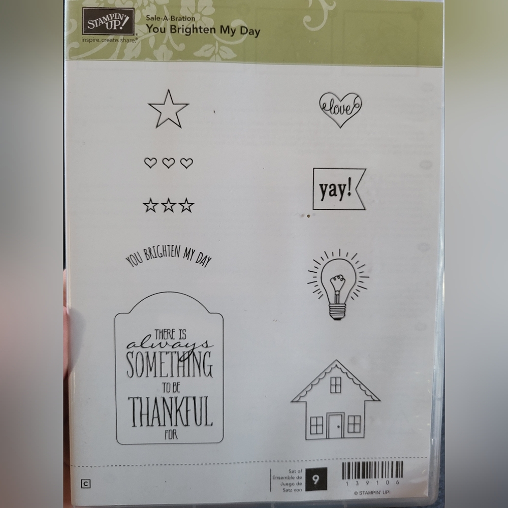 Stampin Up Photopolymer Brighten My Day Set Of 9 Stamps